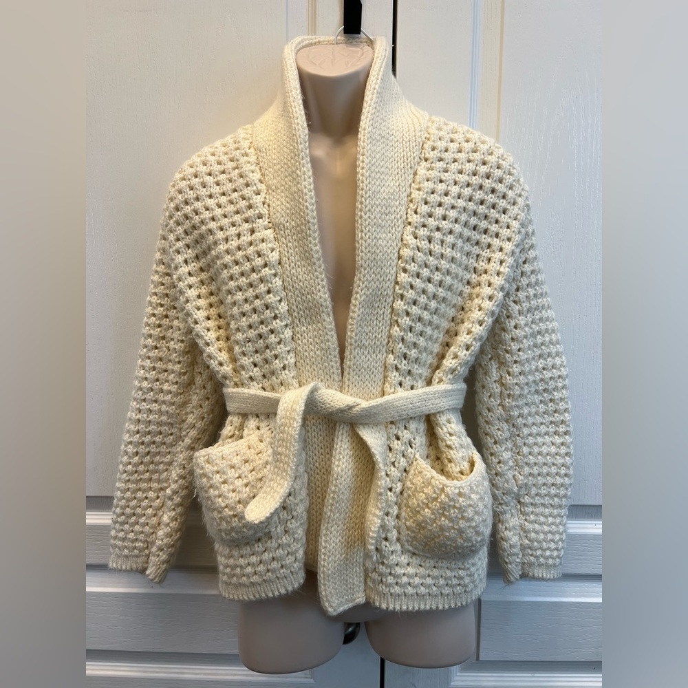 Hand knit cardigan sweater
